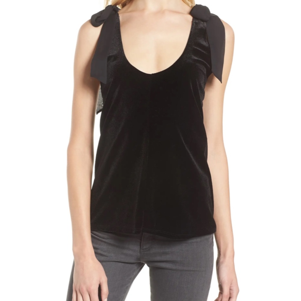 Gibson x Glam Squad Tara Bow Detail Velvet Top